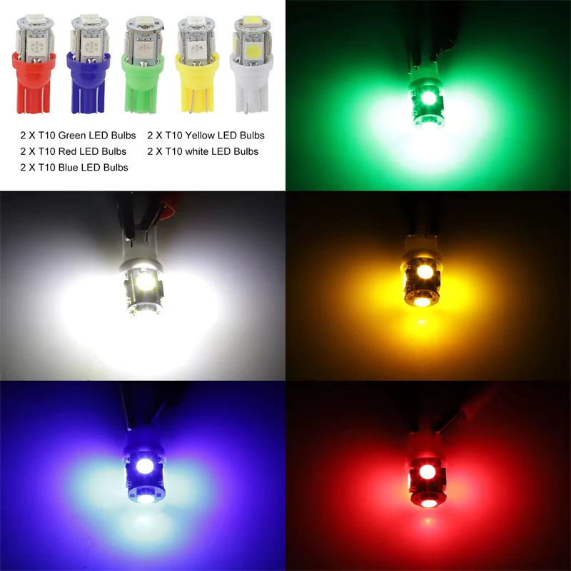 70er Set T5 T10 5050-SMD LED Glühbirnen für Tachometer und Instrumentenanzeige in Mehrfarbig - Bild 3