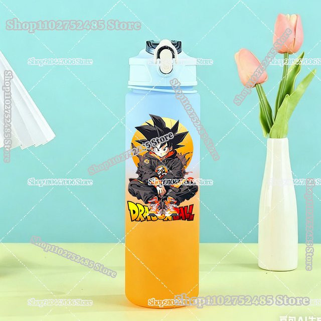 Bandai Dragon Ball Trinkflasche mit Goku Motiv und Farbverlauf, 750 ml, Unisex Sport-Outdoor-Wasserflasche mit Pop-up-Deckel, Mehrfarbig - Bild 1