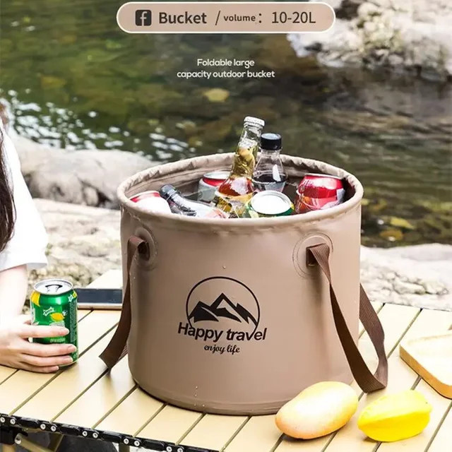 Klappbarer Campingwürfel-Wassereimer als faltbares Campzubehör für Tourismus, Autowäsche und Angeln - Bild 1