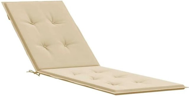 vidaXL Liegestuhl-Auflage aus wasserabweisendem Oxford-Gewebe in Beige, B/T/H: 75 x 105 x 50 x 4 cm - Bild 1