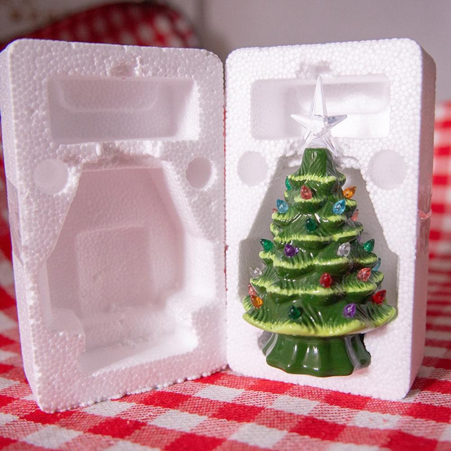 Beleuchteter Keramik-Weihnachtsbaum von DIYelecs in Multicolour, Tischdekoration für Weihnachten, Höhe: 18,8 cm - Bild 4