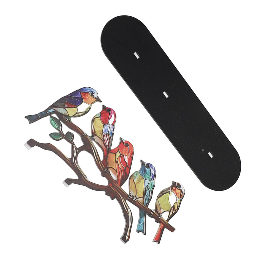 Tooarts Vögel auf Zweig Ornamente aus Acryl in Bunt als flache Tierstatue zur Schreibtischdekoration - Bild 2