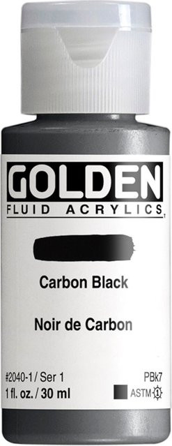 Golden Fluid Acrylfarbe Carbonschwarz von Golden - Bild 1