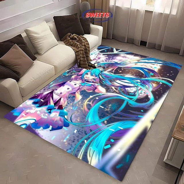 Karpetti Teppich H-Hatsune MM1ku mit Cartoon-Design, rutschfest und maschinengewebt, B/T: 120 x 160 cm, mehrfarbig - Bild 1