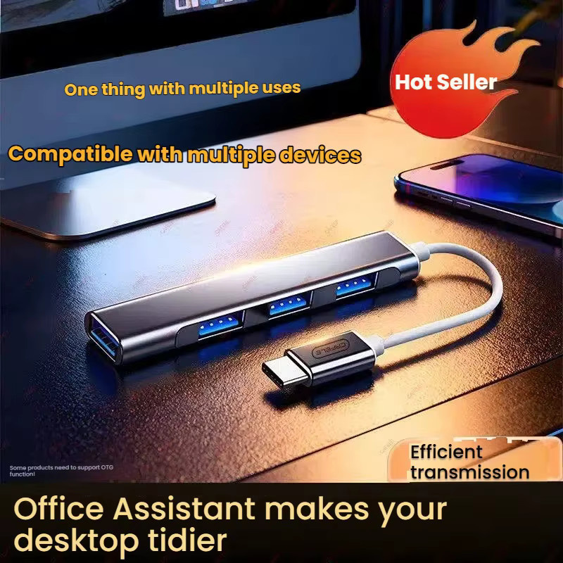 KaiAqua SB C HUB 3.0 USB-C Splitter Adapter 4-Port OTG Dockingstation in Silber und Weiß für MacBook Pro, Air, Laptop und PC - Bild 5