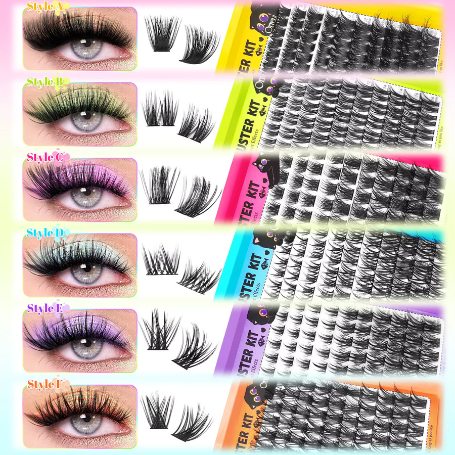 ORREUI Wimpern-Cluster-Extensions Set, D-Curl, Damen - Bild 3