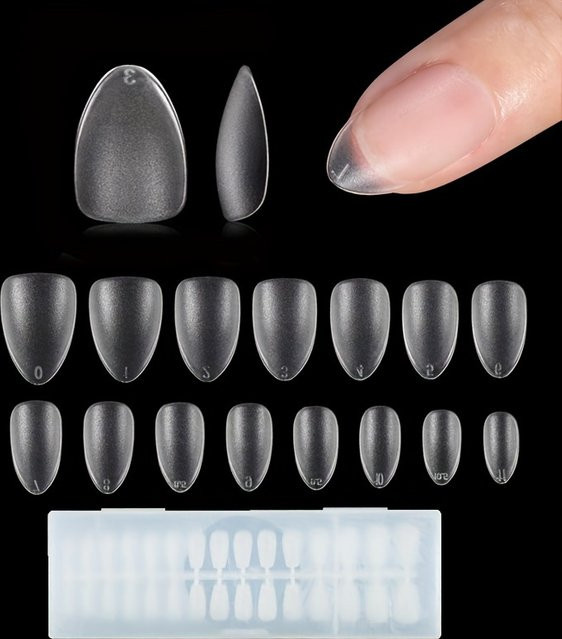 300 Stück künstliche Nägel, matt, mittelkurz, Gel-Nagelspitzen - Bild 1