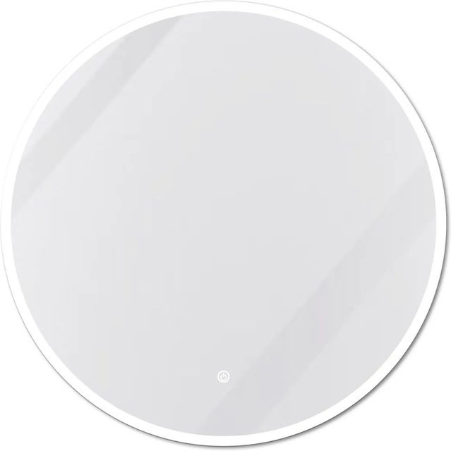 Aica Sanitär Badspiegel Rund mit LED Beleuchtung und Touch-Schalter, Weiß, Durchmesser: 100 cm - Bild 1