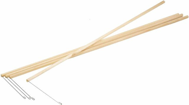 folia Laternenstab aus Holz mit Drahtbügel, Farbe: Beige, Höhe: 60 cm, 50 Stück - Bild 1