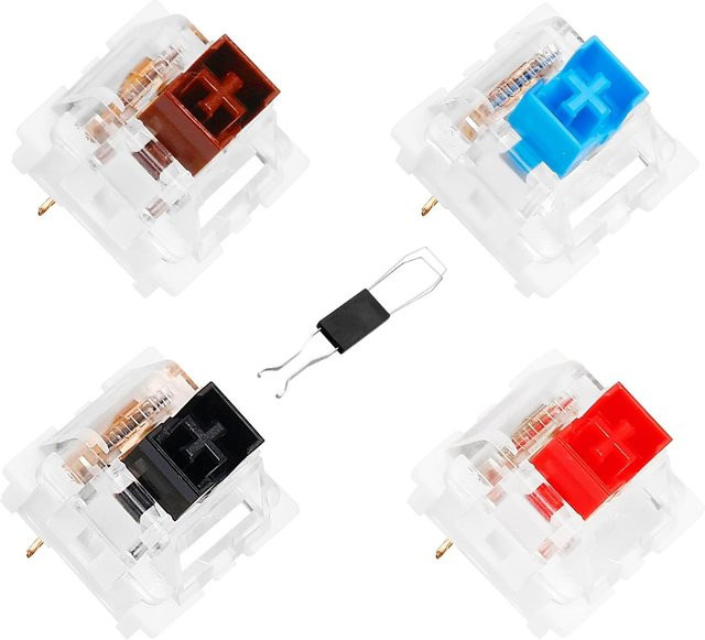 Staubdichte mechanische Gaming-Tastaturschalter im Cherry MX-Design, rote Schalter mit Schalterabzieher für DIY-Austausch - Bild 1