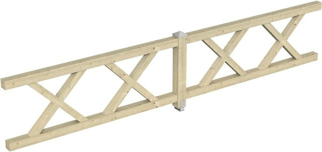Skan Holz Brüstung Andreaskreuz aus Fichte in Natur, B/H: 78,5 x 84 cm - Bild 1