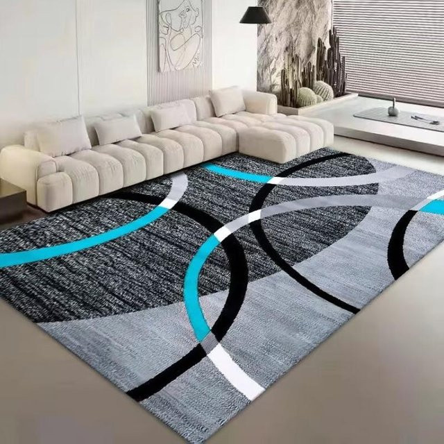 Karpetti Flanellteppich mit geometrischem Design, rutschfest und waschbar, Mehrfarbig, B: 200 cm, T: 100 cm - Bild 1