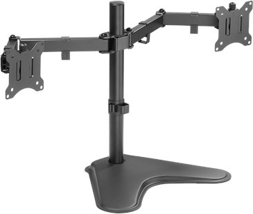 LogiLink Monitorhalterung für 2 LCD-Displays in Schwarz mit verstellbaren Armen für Bildschirmgrößen von 43,2 bis 81,3 cm (17-32 Zoll) und VESA 100x100 mm - Bild 1