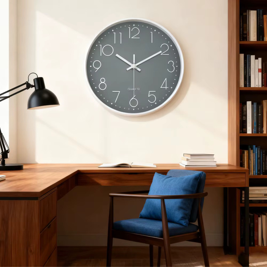 Moderne kubische 3D-Digital-Wanduhr aus Quarz in Weiß und Gold, geräuschlose Wanduhr für Wohnzimmer, Schlafzimmer und Büro, B/H/T: 51,56 x 25,4 x 10,0 cm - Bild 1
