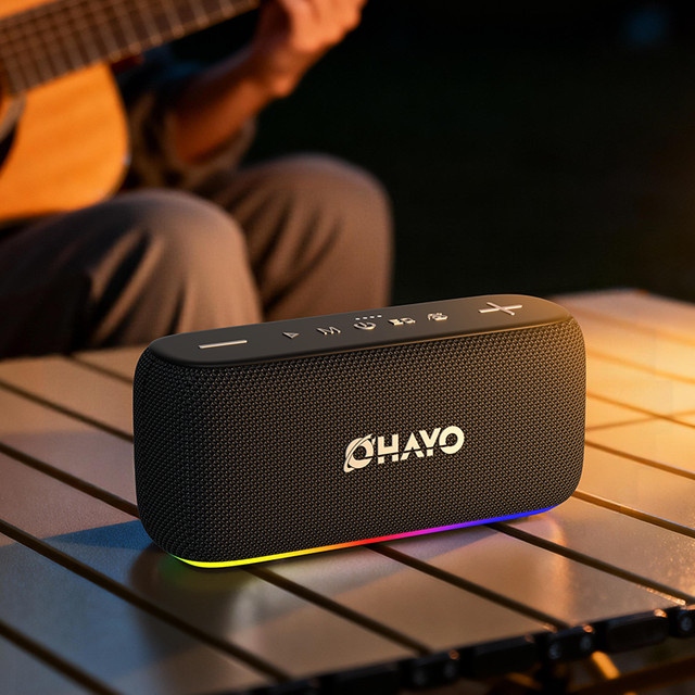OHAYO Bluetooth-Lautsprecher in Schwarz mit 60 W Leistung, wasserdichter tragbarer Lautsprecher mit Extra Bass für Strandpartys - Bild 1