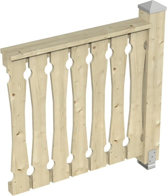 Skan Holz Brüstung Balkonschalung aus Fichte Natur B: 108 cm, H: 96 cm - Bild 1