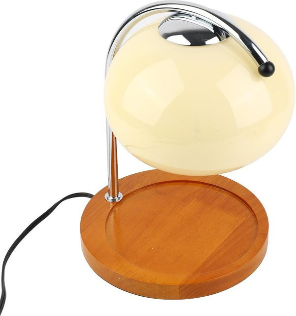 ZuiyouElectric Retro Kerzenwärmerlampe mit Timer aus Holz, Glas und Metall in Weiß und Silber - Bild 1