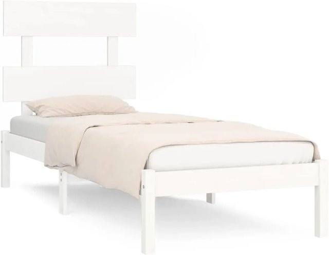 vidaXL Massivholzbett aus Kiefer in Weiß, B/T/H: 90 x 200 x 105,5 cm - Bild 1