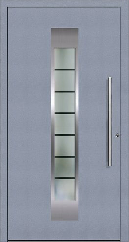 KNOCK Aluminium-Haustür Terra Nova in Grau mit Glaseinsatz und RC2-Schutz, Höhe: 200,0 cm, Breite: 100,0 cm, Tiefe: 58,4 cm - Bild 1