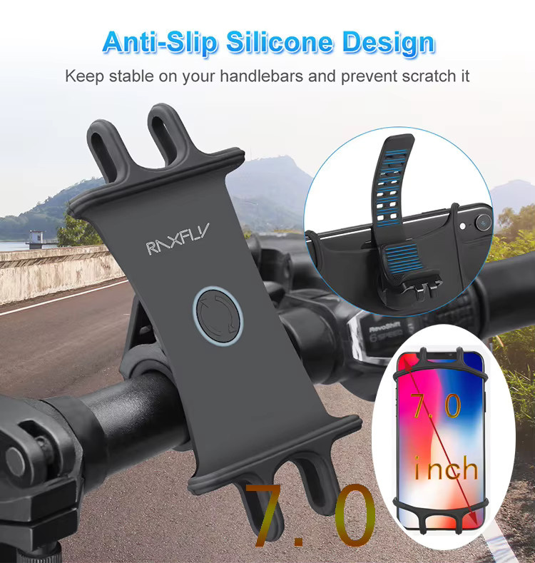 Universelle Silikon-Fahrradhalterung für Smartphones in Schwarz - Bild 3