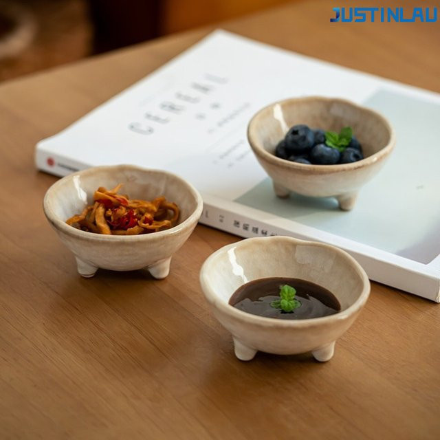 JUSTINLAU Keramik-Dip-Schälchen für Gewürze und Saucen in Grau und Beige - Bild 1