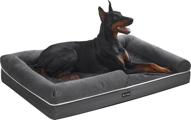 FEANDREA Orthopädisches Hundebett XXL in Schiefergrau mit erhöhten Rändern und abnehmbarem Bezug - Bild 1