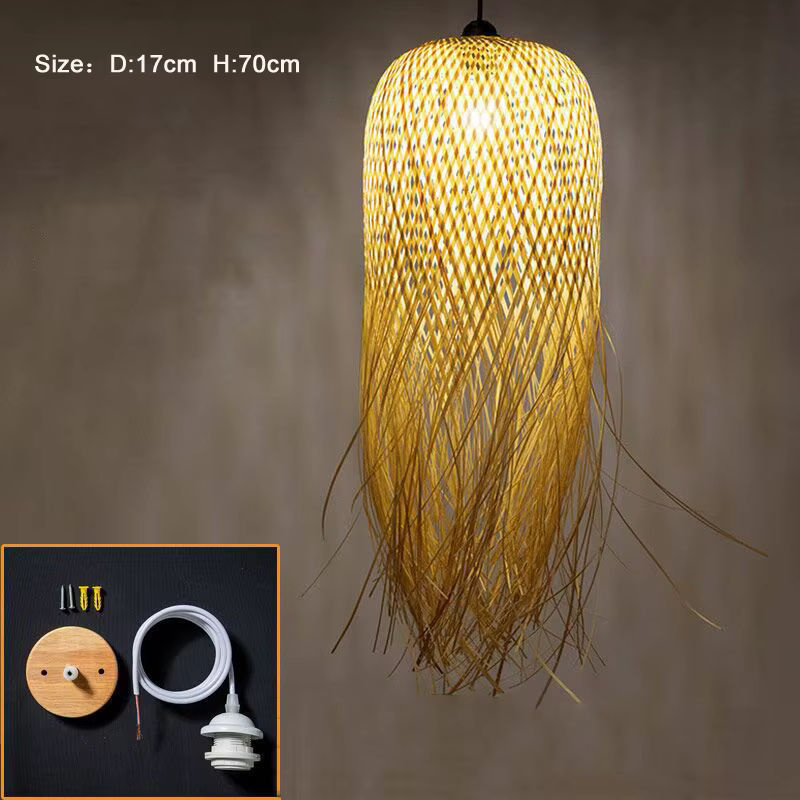 Ynhaw Bambus Kronleuchter Handgewebte Designer Lampe im Südostasiatischen Stil für Teezimmer, Restaurant und Hotel - Bild 5