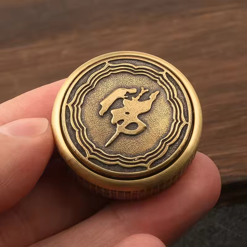 GUEN Messing Herz-Sutra Doppelseitiger drehbarer Buddha Fidget Spinner, Metall-EDC-Handspielzeug - Bild 3