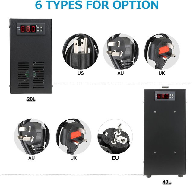 ZuiyouJewelry Aquarium Chiller mit LCD Display, leises Fisch-Kühlungssystem in Schwarz für Aquarien mit bis zu 40L Volumen - Bild 1