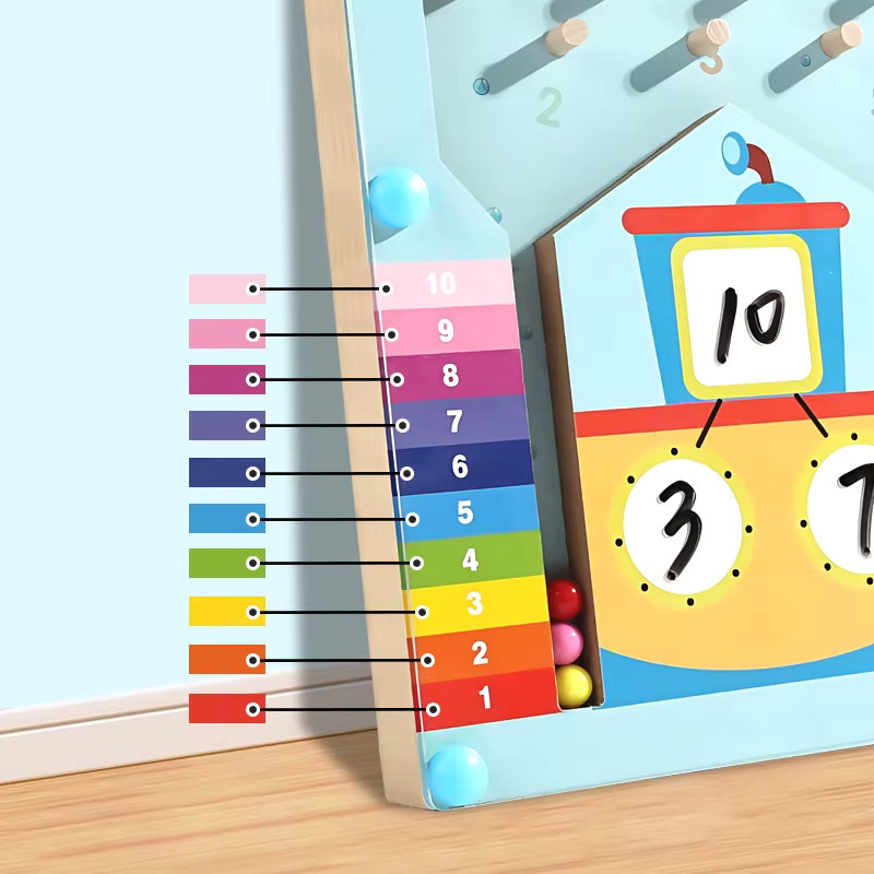 Tlewj Montessori Mathematik Zählen Lernen Spielzeug, Holz, Bunt / Mehrfarbig - Bild 2