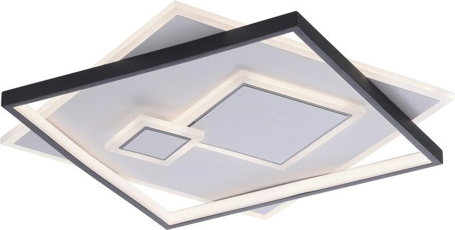 Paul Neuhaus LED-Deckenleuchte Mailak Modern Quadratisch Weiß-Schwarz B/T/H: 57 x 57 x 2 cm - Bild 1