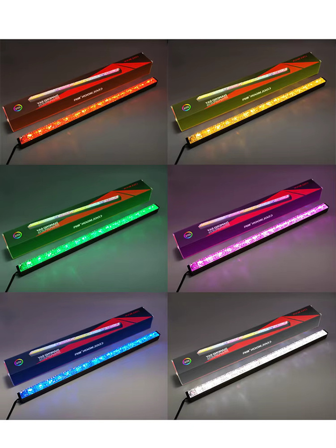 COOLMOON ARGB LED Strip Light RGBIC Diamond Magnetic Atmosphäre-Beleuchtung für PC Computergehäuse, 5V, Multicolour, Transparent - Bild 2
