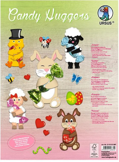 URSUS Osterfiguren Schaf Hase Küken 24-teiliges Set Bunt - Bild 1