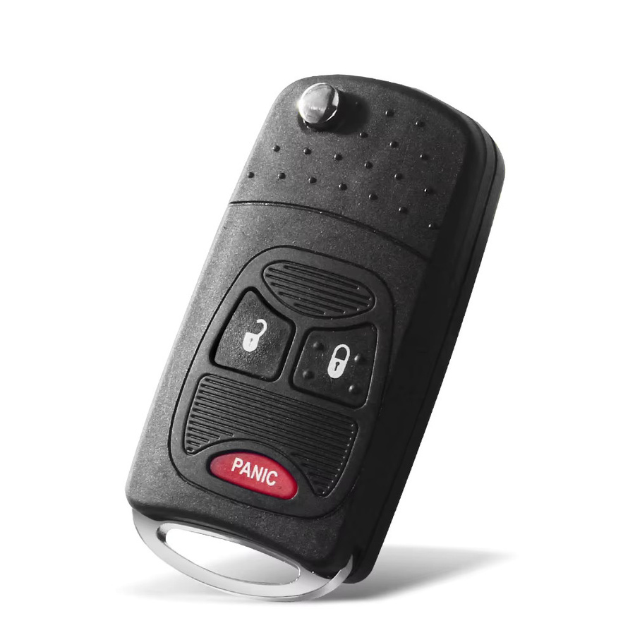 KEYYOU Flip Klappschlüssel Hülle für Chrysler Sebring, Pacifica, Dodge Avenger, Nitro und Jeep Wrangler, Liberty in Schwarz - Bild 2