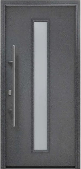 EcoStar Haustür Isopro IP 020S in Anthrazitmetallic mit Glaseinsatz, B: 110 cm, H: 210 cm, DIN Links - Bild 1