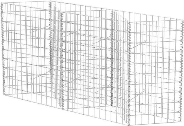 vidaXL Gabionenkorb Pflanzkasten als Gemüse-Hochbeet aus verzinktem Stahl in Silber, B/T/H: 120 x 30 x 100 cm - Bild 1