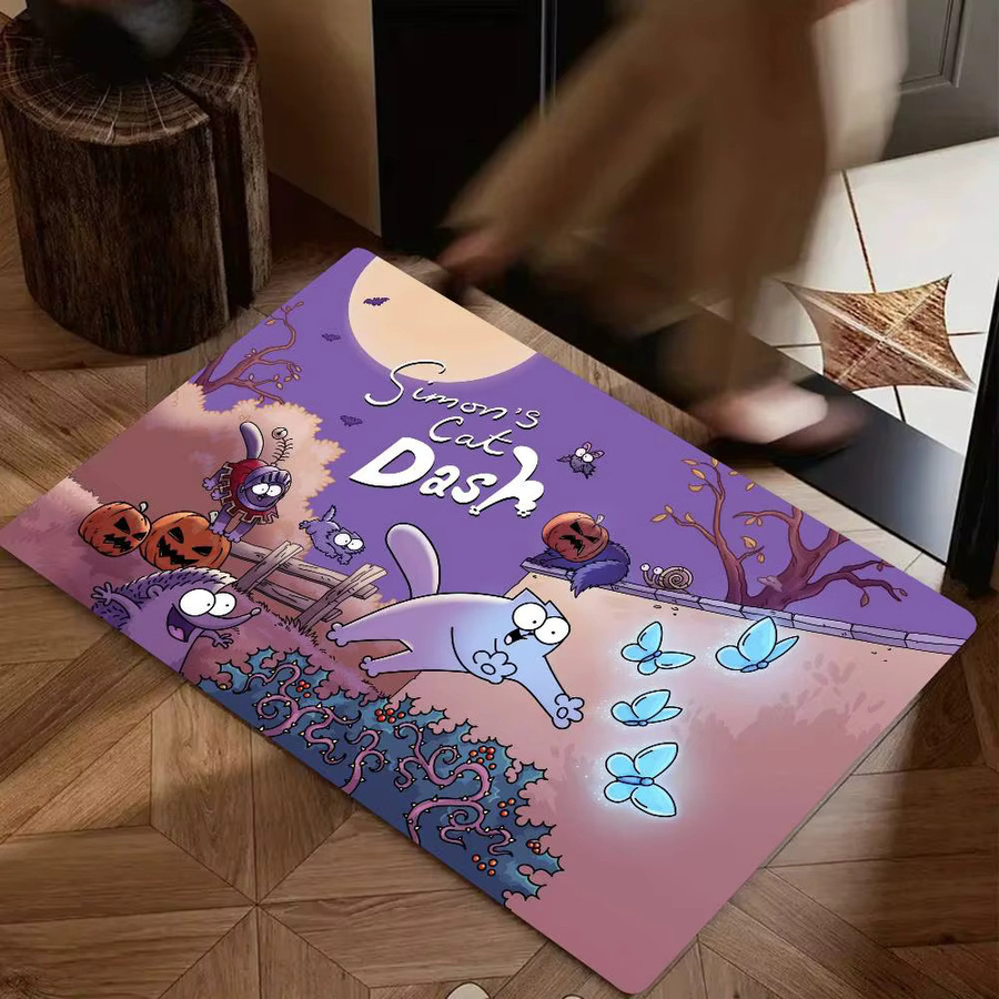 Antirutsch Bodenmatte mit Simons Katze Cartoon Motiv für Wohnzimmer, Küche oder Badezimmer, B/T: 60 x 40 cm, Mehrfarbig - Bild 4