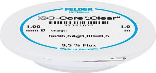 Felder ISO-Core Clear SAC305 Lötzinn Spule Sn96,5Ag3Cu0,5 1mm transparent/weiß - Bild 1