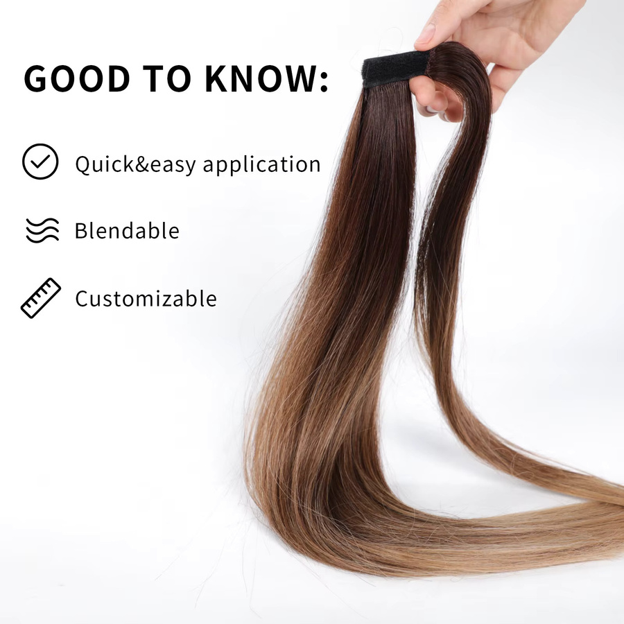 HAIRCUBE Synthetische Haar-Chip-in-Haarverlängerung, Pferdeschwanz-Perücke, glatt, 50,8 cm, Ombr3 - Bild 3