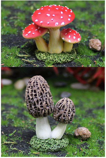 JETTING Pilz Ornamente aus Harz für Garten und Mikrolandschaft im 3er Set - Bild 1