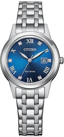 Citizen Armbanduhr, Quarz, Edelstahl, Diamant, Blau, Damen - Bild 1