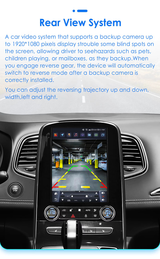 Hizpo Android 13 Auto Multimedia Player für Renault Scenic 2013-2024 mit 9,7 Zoll Display, GPS, 4G-LTE, Carplay, Bluetooth und 360 Kamera in Schwarz - Bild 3