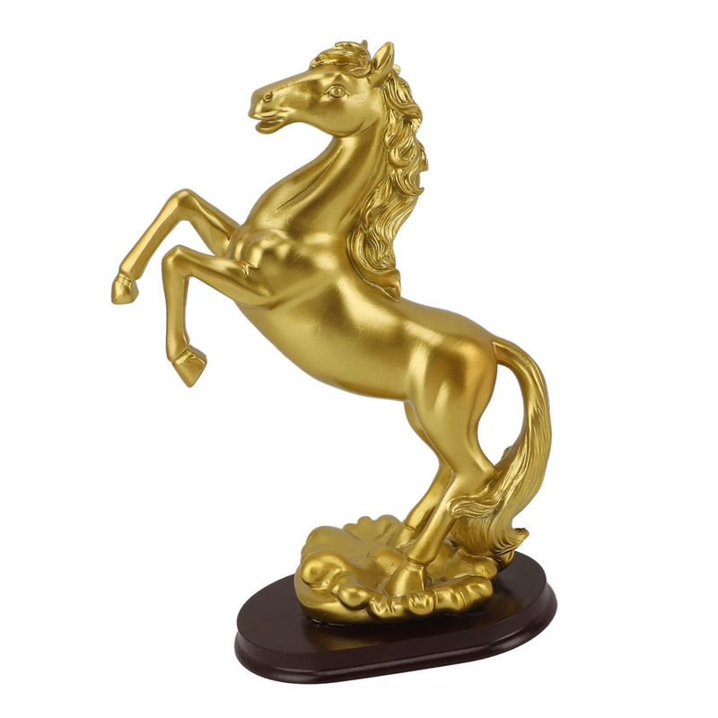 Springende Pferdestatue in Gold von OutsideWorld aus Kunstharz - Bild 2