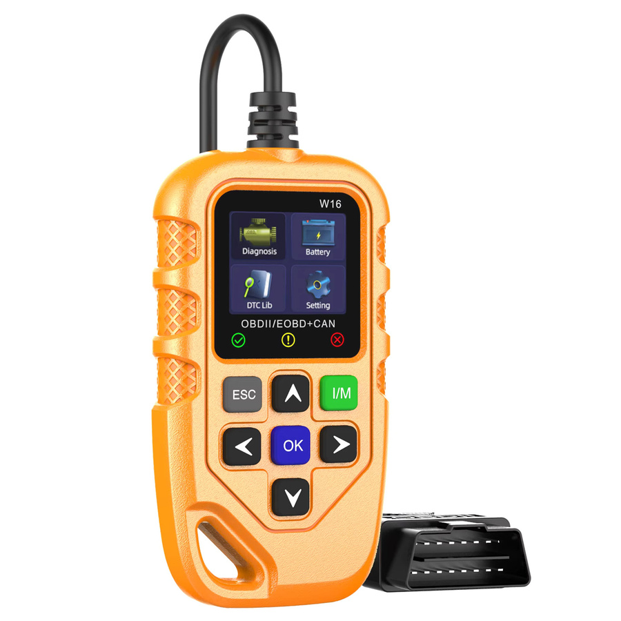 RUOGINSS OBD2-Scanner Diagnosetool in Orange mit Motorlicht-Codeleser, Reset-Funktion und Batteriespannungstester für alle OBD II Autos und LKWs - Bild 7