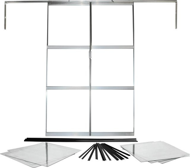 Vitavia Doppelschiebetür für Gewächshäuser Sirius und Sirona aus Aluminium in Silber, B: 122 cm, H: 191 cm - Bild 1