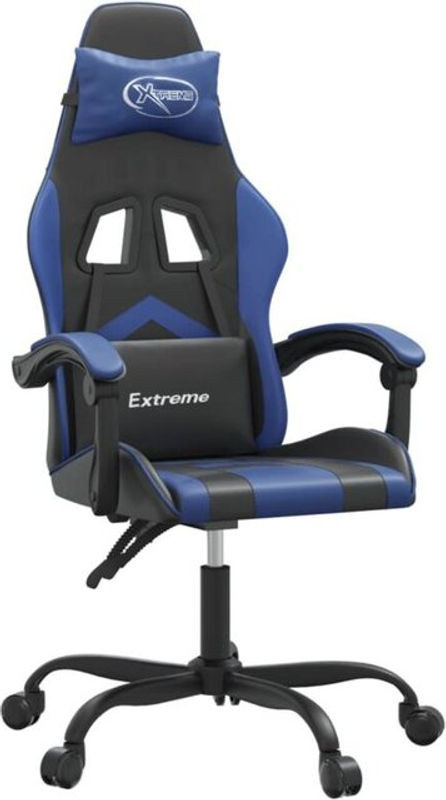 vidaxl Gamingstuhl drehbar in Schwarz/Blau aus Kunstleder - Bild 1