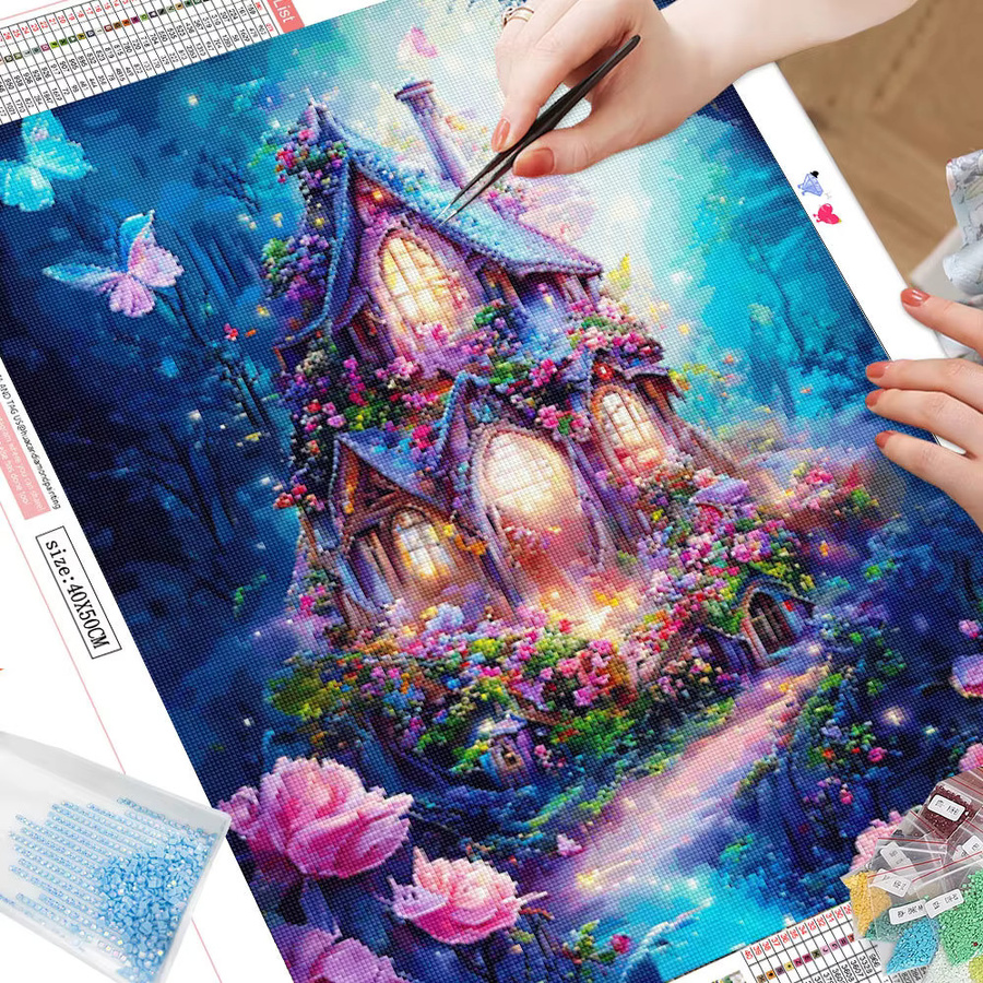 Huacan DIY Diamond Painting Landschaft Mosaik Wanddekoration Multicolour B: 30,0 cm, H: 20,0 cm - Bild 2