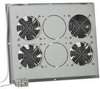 Digital Data Communications Triton Fan Unit Rack-Lüfterfach mit Thermostat und 4 Lüftern, Hellgrau RAL 7035, 19 Zoll - Bild 1
