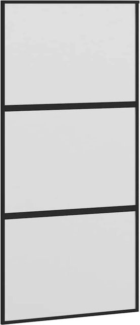 vidaXL Schiebetür aus Glas und Aluminium in Schwarz, B: 102,5 cm, H: 205 cm - Bild 1