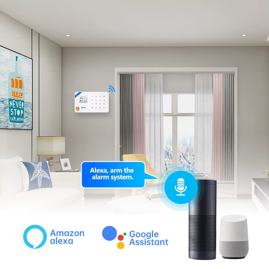 KERUI W181 Tuya Smart WIFI GSM Sicherheit Alarm System in Weiß mit Alexa Kompatibilität, Bewegungsmelder, Türsensor und Outdoor Kamera - Bild 4